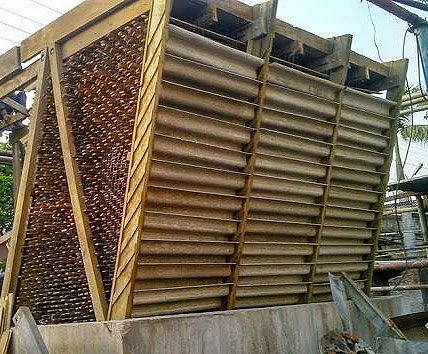Saturated wood cooling tower